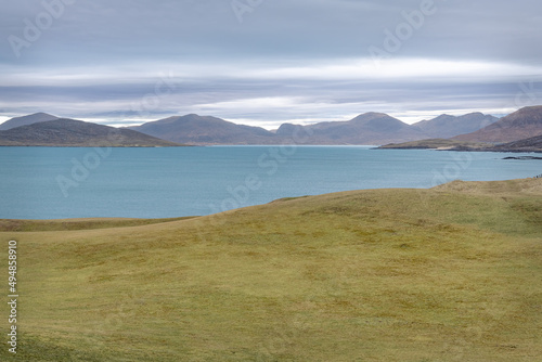 View from the west coast of the Isle of Harris looking at the Taransay and the Sound of Taransay photo