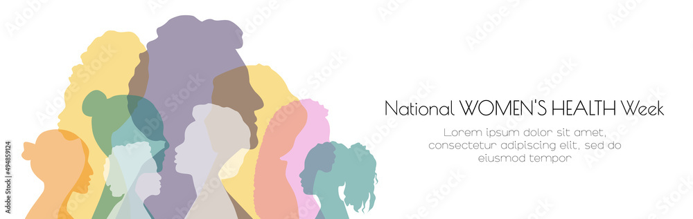 National Women's Health Week banner. Card with place for text.