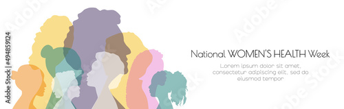 National Women's Health Week banner. Card with place for text.