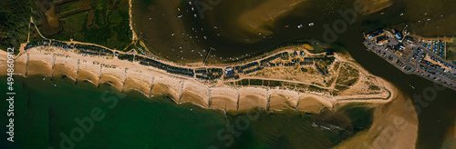 Aerial view of Hengistbury Head in Bournemouth, England photo