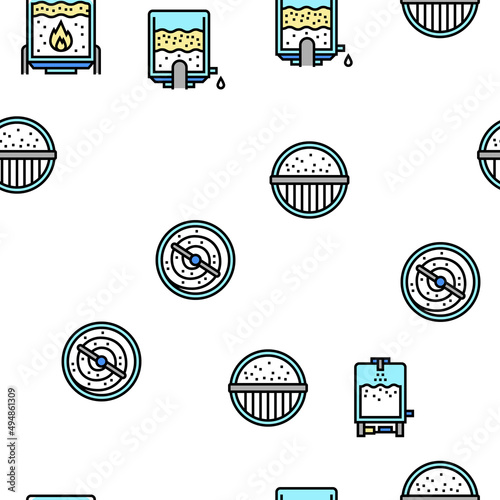 Cheese Production Vector Seamless Pattern Thin Line Illustration