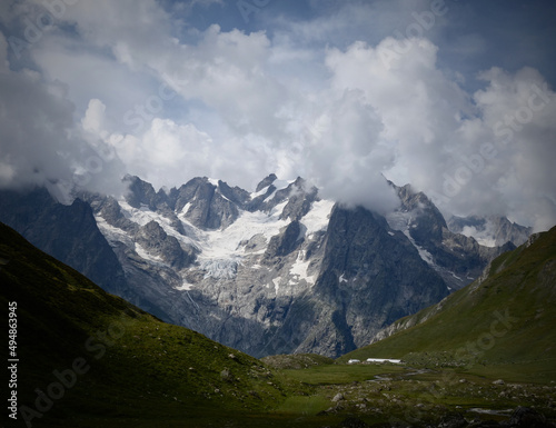 Views to the Grandes Jorasses from the aosta valley photo