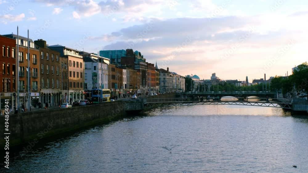 Dublin, Ireland. Famous Ha Penny Bridge in Dublin, Ireland during the day Dublin, Ireland. Famous Ha Penny Bridge in Dublin, Ireland during the day