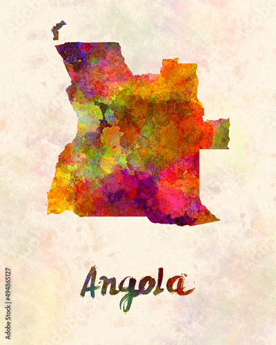 Fototapeta Angola in watercolor