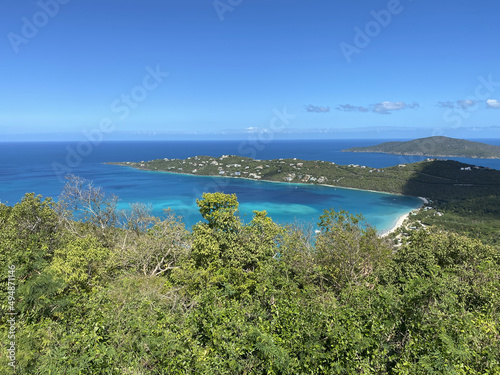 St. Thomas from a bird's-eye view is part of the U.S. Virgin Islands.  located in the Caribbean Sea © Wirestock Creators