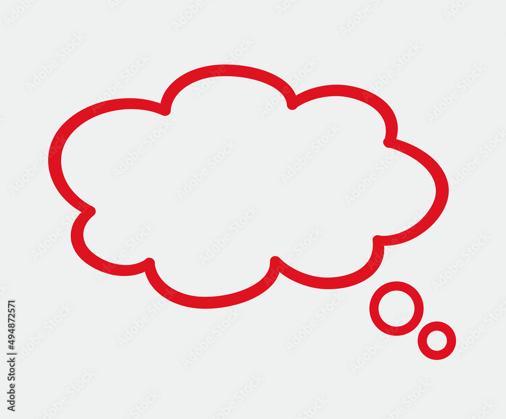 Think bubble isolated on grey background. Trendy think bubble in flat style. Modern template for social network and label. Creative thought balloon. Cloud line art, vector illustration Think bubble isolated on grey background. Trendy think bubble in flat style. Modern template for social network and label. Creative thought balloon. Cloud line art, vector illustration