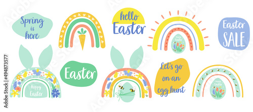 Canvas Print Easter rainbow set