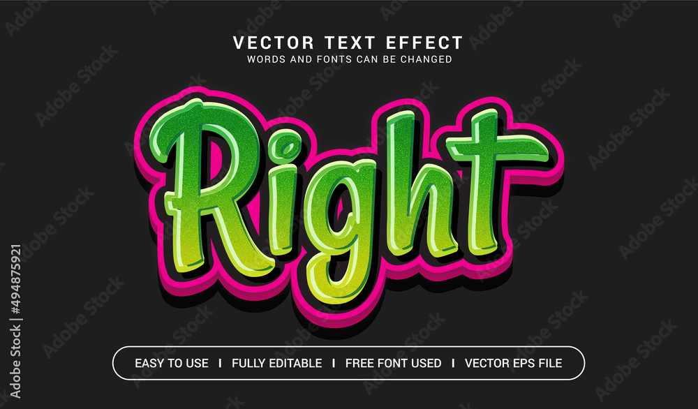 Right Editable Vector Text Effect. Right Editable Vector Text Effect.
