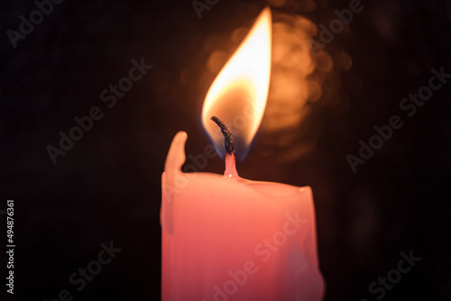 Fotografi lit candle, Inca municipal cemetery, established in 1820, Majorca, Balearic Isla