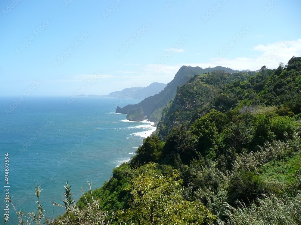 View from Santana, Madeira north coast looking east to Ponta de São Lourenço