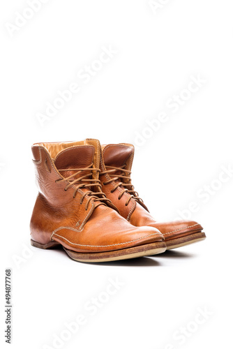 unusual men boots isolated on white