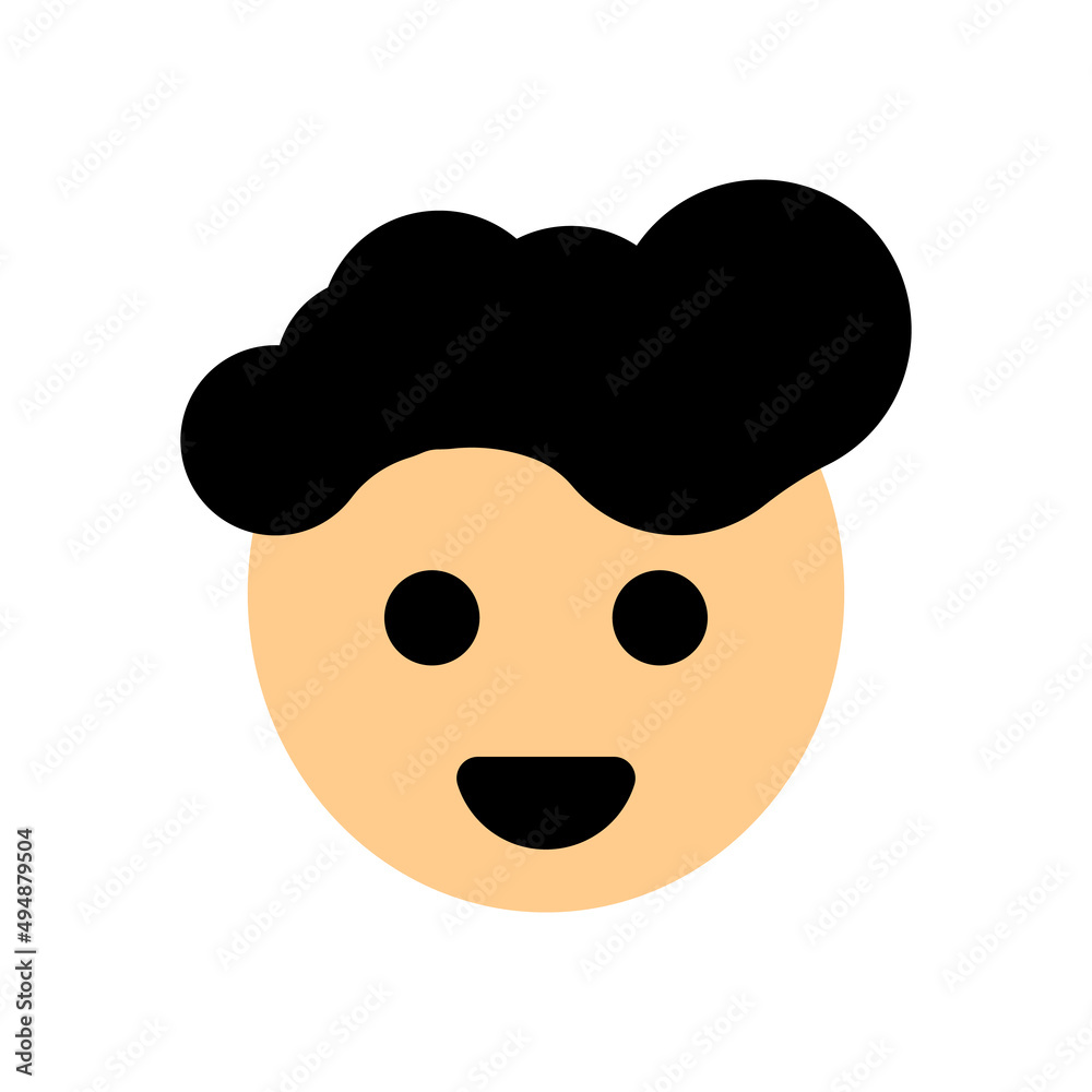 Human face vector icon. Vector emoji. Sticker with a boy's face. Vector illustration. Human face vector icon. Vector emoji. Sticker with a boy's face. Vector illustration.