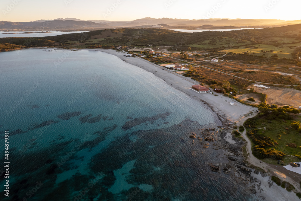 Sardegna, Olbia: spiaggia di Pittulongu al tramonto