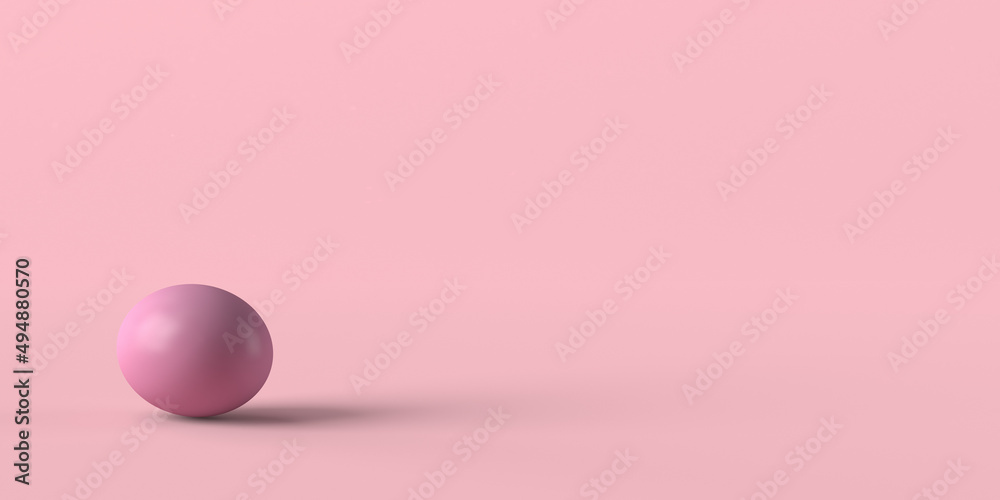 Pink easter egg on pink background. 3D illustration. Copy space. Pink easter egg on pink background. 3D illustration. Copy space.