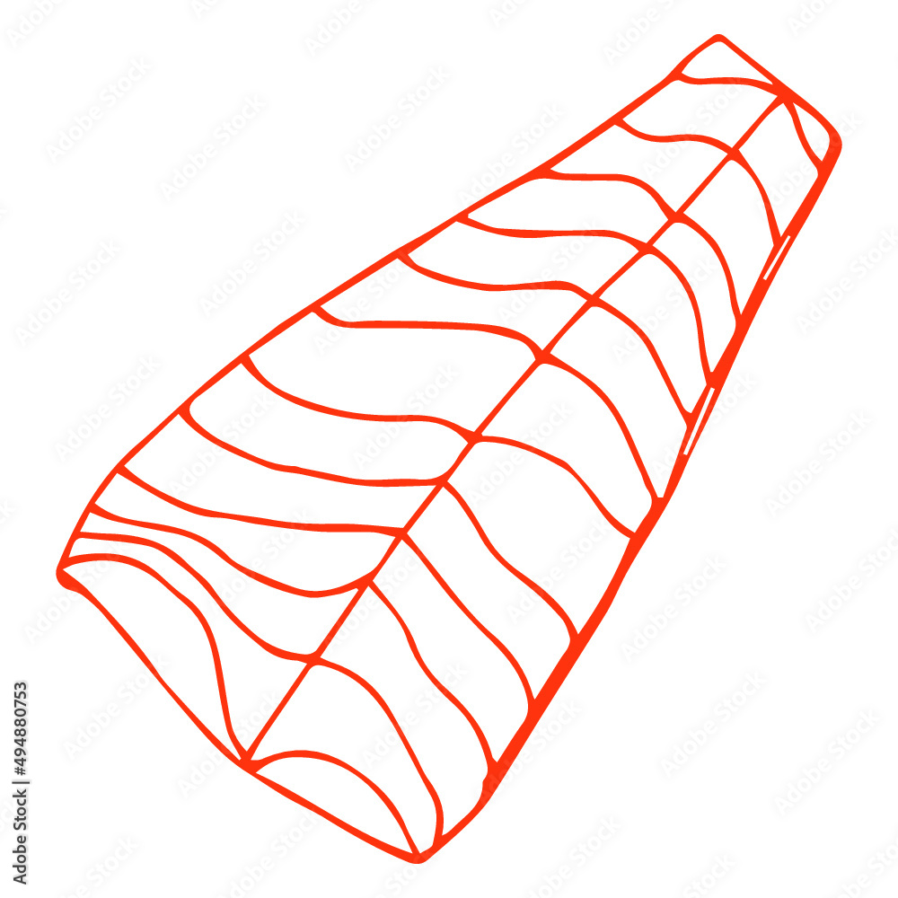 Fish steak hand drawn outline doodle icon. Grilled steak vector sketch ...