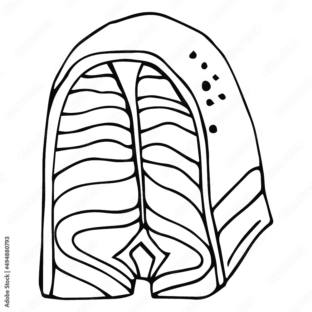 Fish steak hand drawn outline doodle icon. Grilled steak vector sketch ...