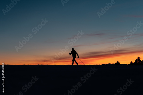 Sunset in La Cerdanya during a Ski Touring tou photo