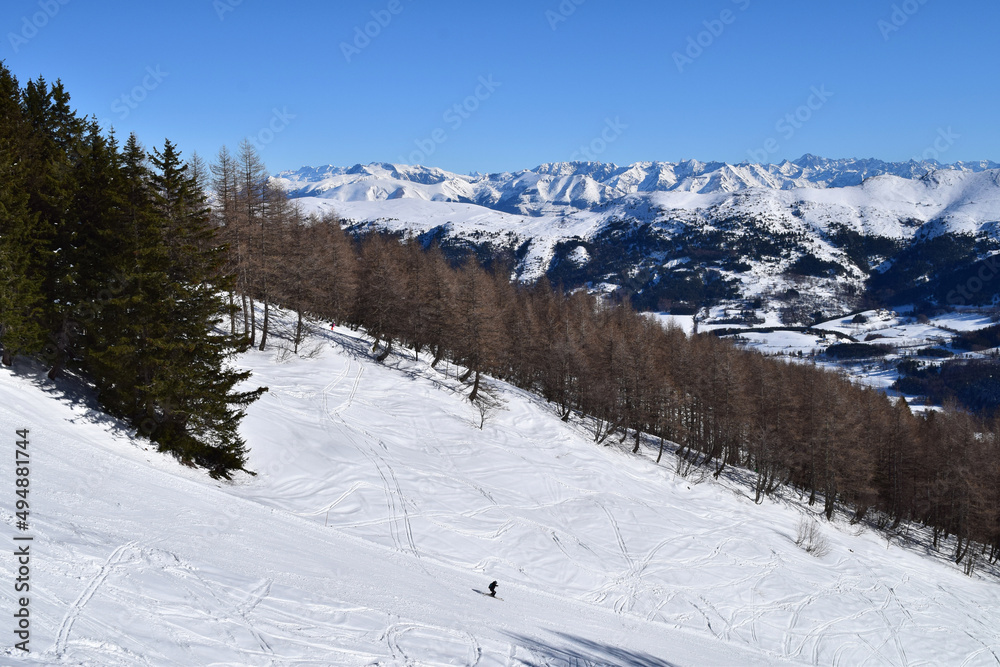 Le Massif des Ecrins, vus depuis le sommet des pistes de Gresse-en-Vercors