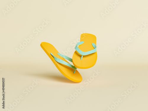 flip flops floating on studio background photo