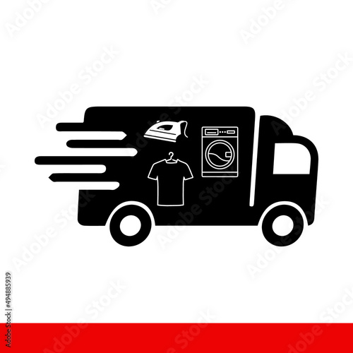 Car laundry service for quick cleaning, icon vector