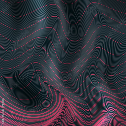 Background of the transition of curved lines. Vector illustration of the transition of curved lines of different curvature. Background for the presentation.