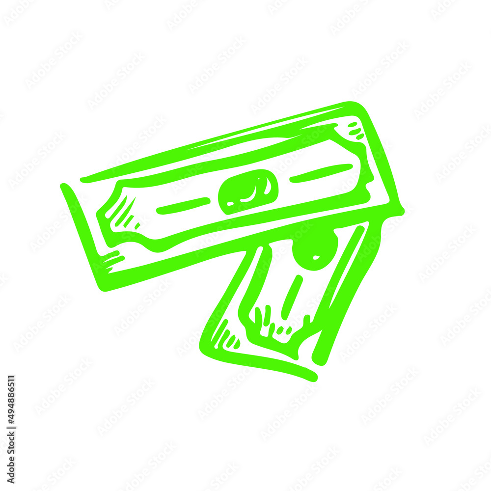 Us dollar money sketch vector illustration. Financial crisis, sanctions policy hand drawn element. Investment risk market icon. Us dollar money sketch vector illustration. Financial crisis, sanctions policy hand drawn element. Investment risk market icon.