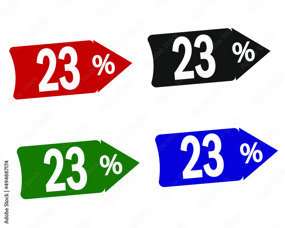 sale 23% off red, black, green and blue banners.
vector illustration sale 23% off red, black, green and blue banners.
vector illustration