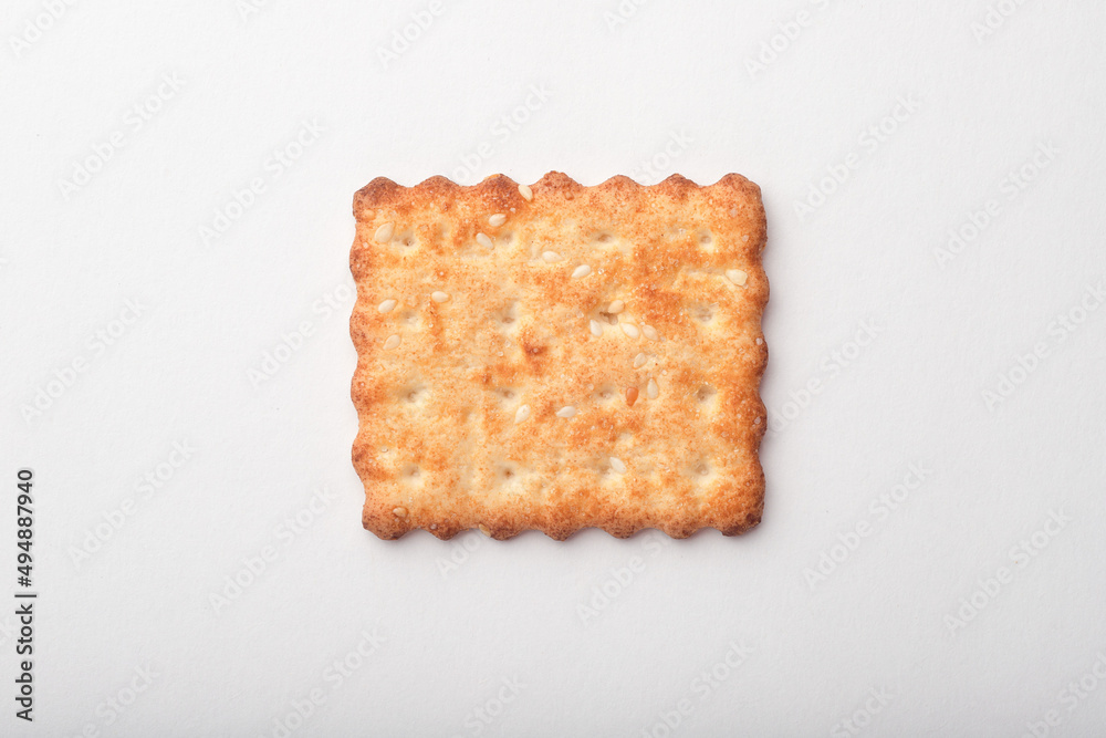 Sesame cracker, cracker, cookie cracker on different backgrounds Sesame cracker, cracker, cookie cracker on different backgrounds