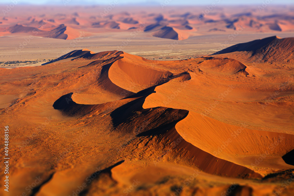 Mesmerizing view of a desert in Namibia, South Africa - obrazy, fototapety, plakaty 
