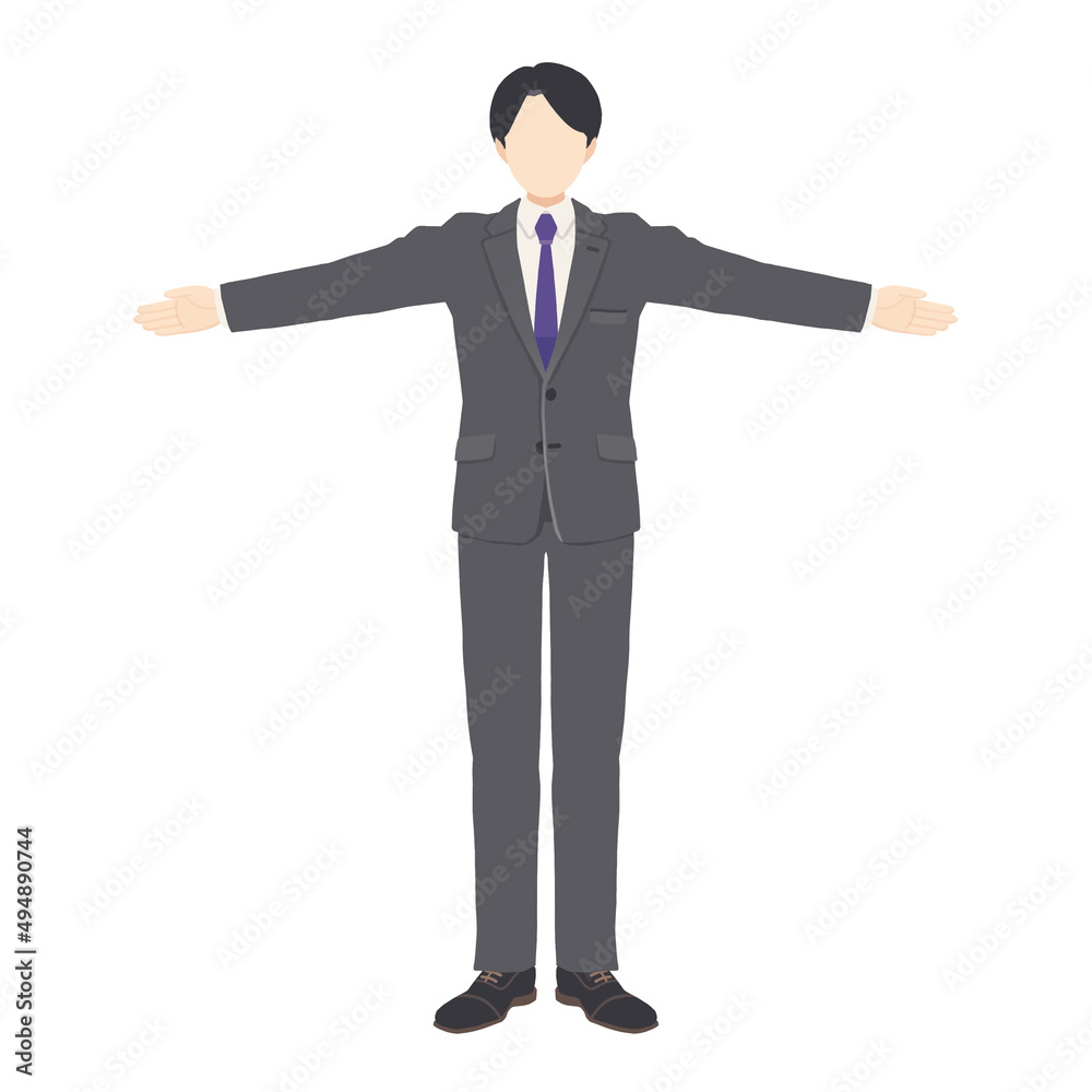 手を広げる男性 手を広げる男性