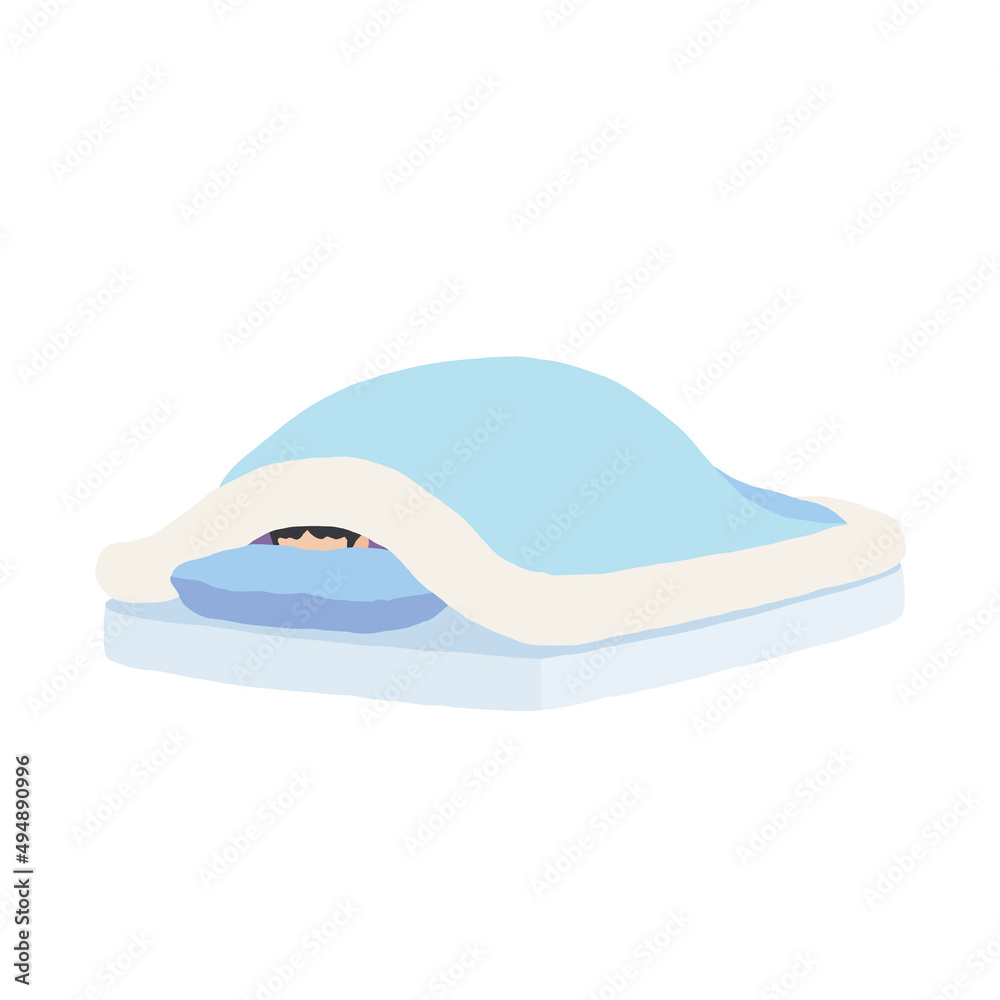 布団から出られない人 Stock イラスト Adobe Stock