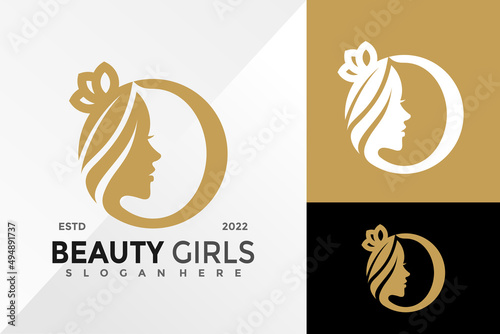 Letter O Beauty Girls Cosmetic Logo Design Vector illustration template