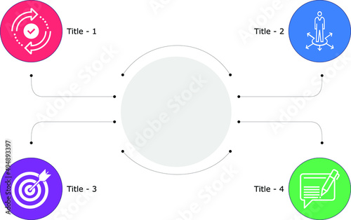 4 Circle Infographic, Vector Diagram