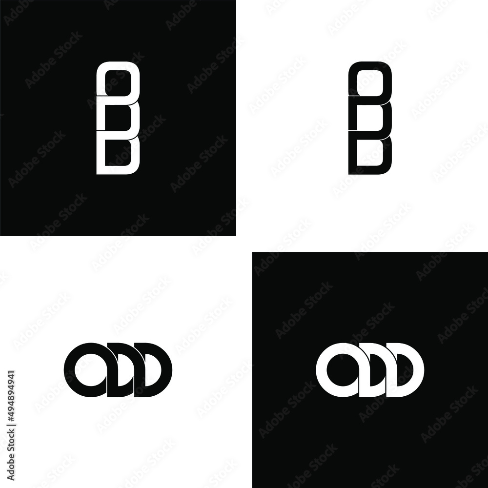 odd letter original monogram logo design set odd letter original monogram logo design set