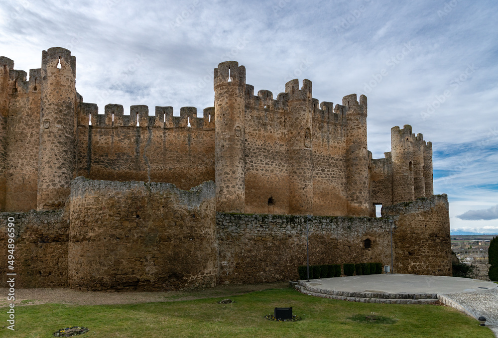 Exterior of the Medieval castle of Valencia de Don Juan, León, Castilla y León, Spain.