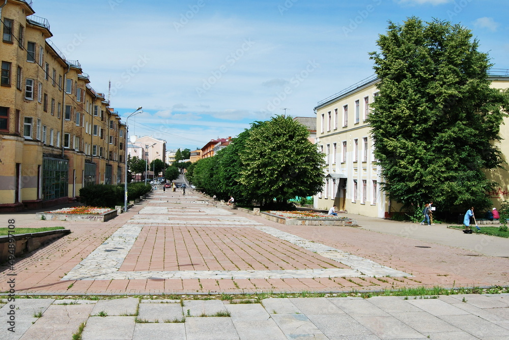 Fototapeta premium View of Marshal Zhukov Street in Smolensk