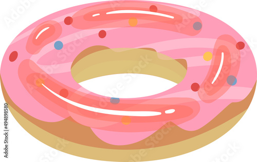 Donut Shaped Inflatable Rubber Ring Cartoon Illustration
