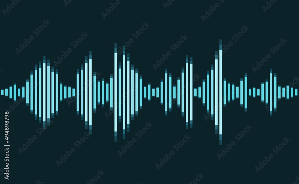 Sound waveform equalizer lines vector