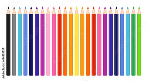 Colorful crayon colored pencil set photo