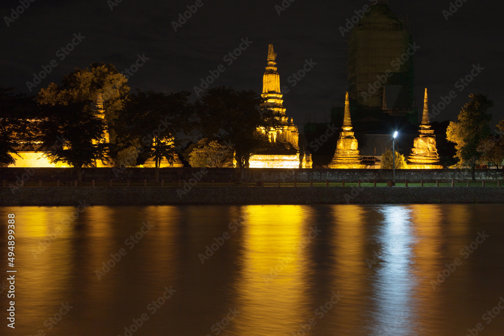Wat Phutthaisawan at Night, Ayutthaya, Thailand