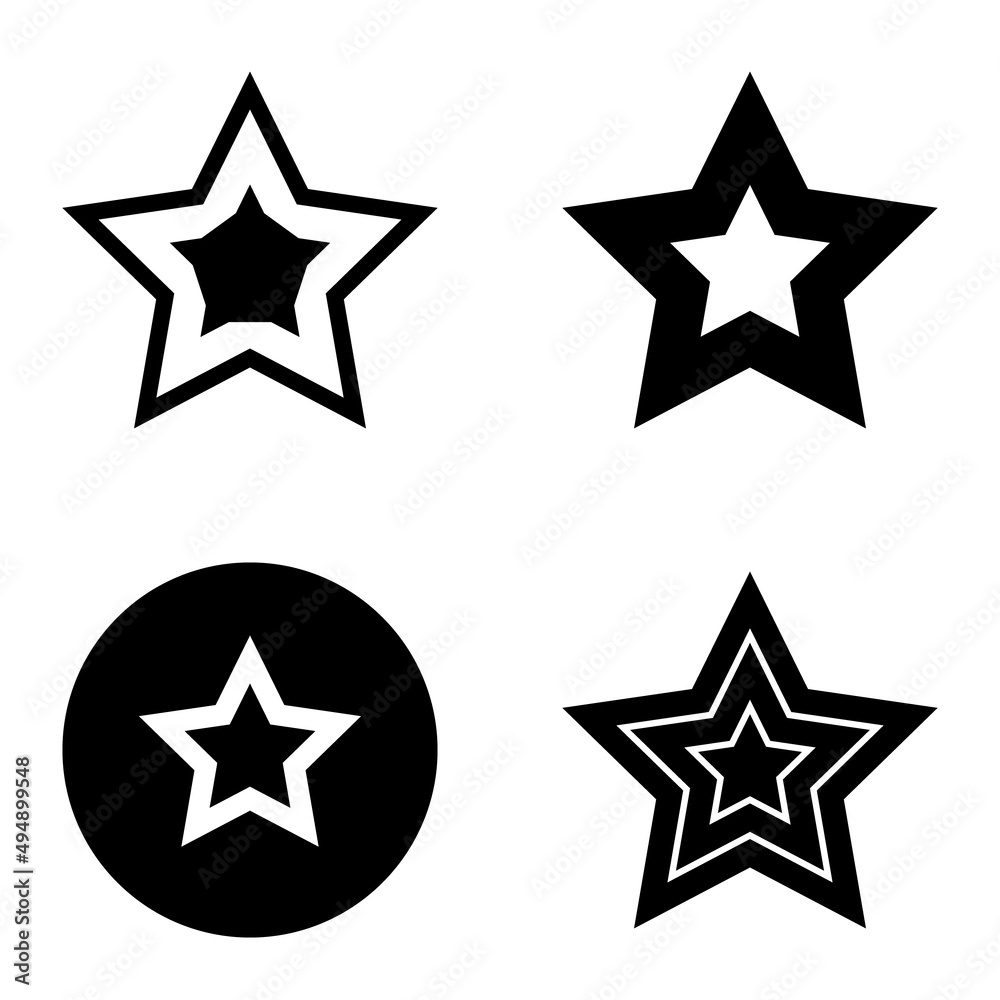 Stars Flat Icon Set Isolated On White Background Stars Flat Icon Set Isolated On White Background