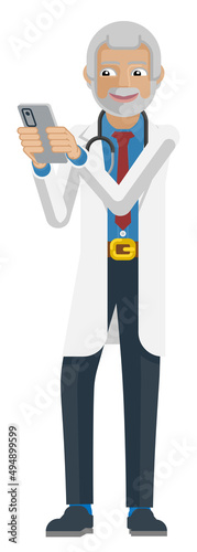 Doctor Holding Mobile Phone...