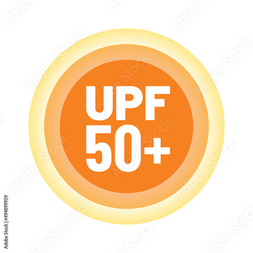 UPF icon. Ultraviolet Protection Factor sign. Ultra violet sunrays protection symbol. Vector illustration.