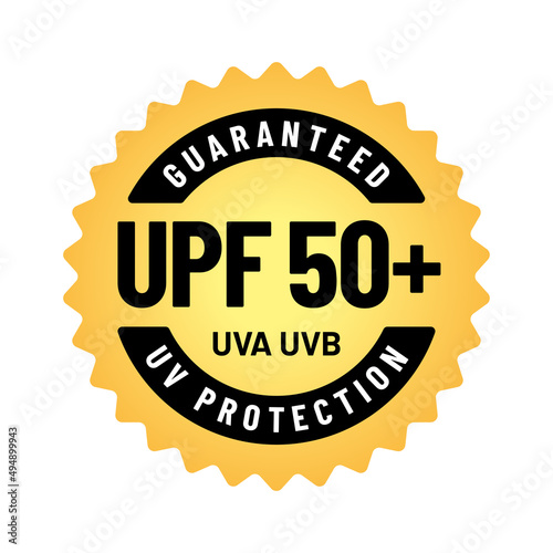 UPF icon. Ultraviolet Protection Factor sign. Ultra violet sunrays protection symbol. Vector illustration.
