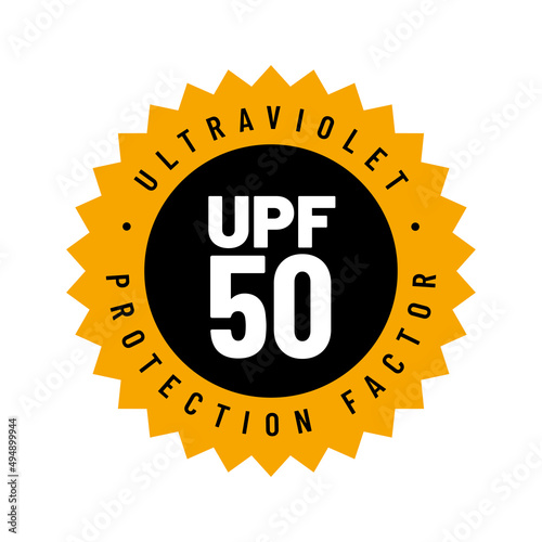 UPF icon. Ultraviolet Protection Factor sign. Ultra violet sunrays protection symbol. Vector illustration.