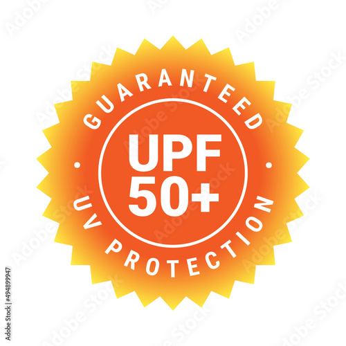 UPF icon. Ultraviolet Protection Factor sign. Ultra violet sunrays protection symbol. Vector illustration.