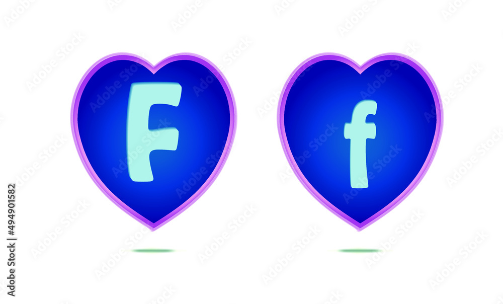 Letters of love. Big F and small f. Letters of love. Big F and small f.