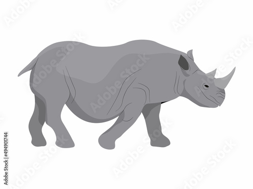 Rhinoceros. Realistic Vector Animals © AnnstasAg