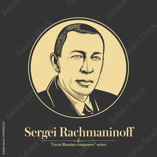 Great Russian composer. Sergei Rachmaninoff was a Russian composer, virtuoso pianist, and conductor. Rachmaninoff is widely considered one of the finest pianists of his day and, as a composer photo