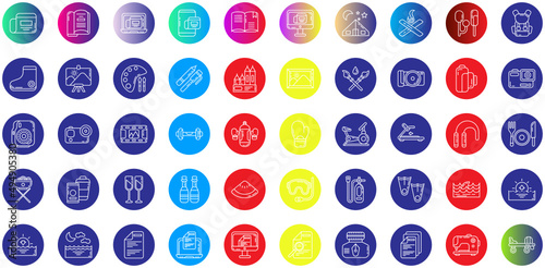 hobbies and free time icon set